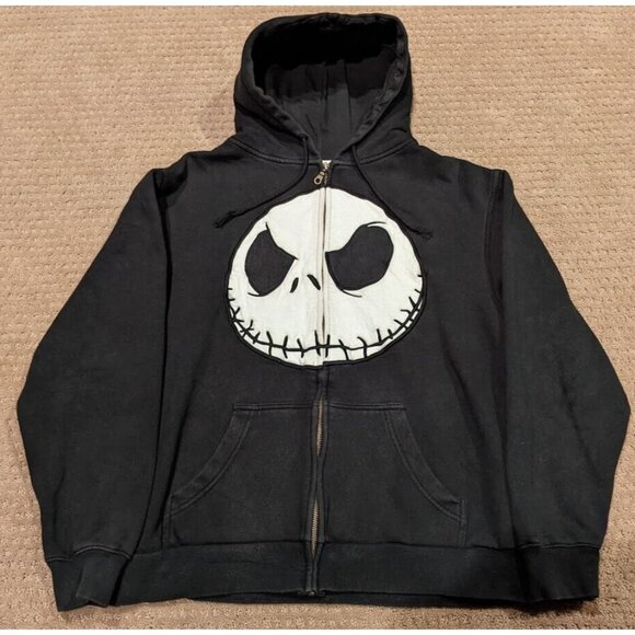 Vintage Disney Small Jack Skellington The Nightmare Before Christmas Hoodie Zip - Picture 1 of 10